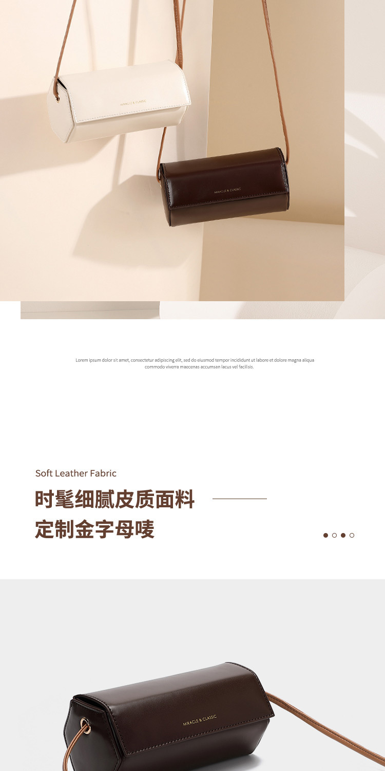 The 2024 new simple and fashionable small bag, a versatile single-shoulder crossbody bag for women, is a trendy and niche cylindrical bag pic 5