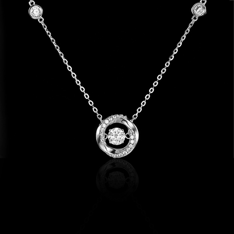 Pure silver necklace for women, 2026 new three-second heartbeat collarbone chain, light luxury and niche design sense, the same style of necklace pic 3
