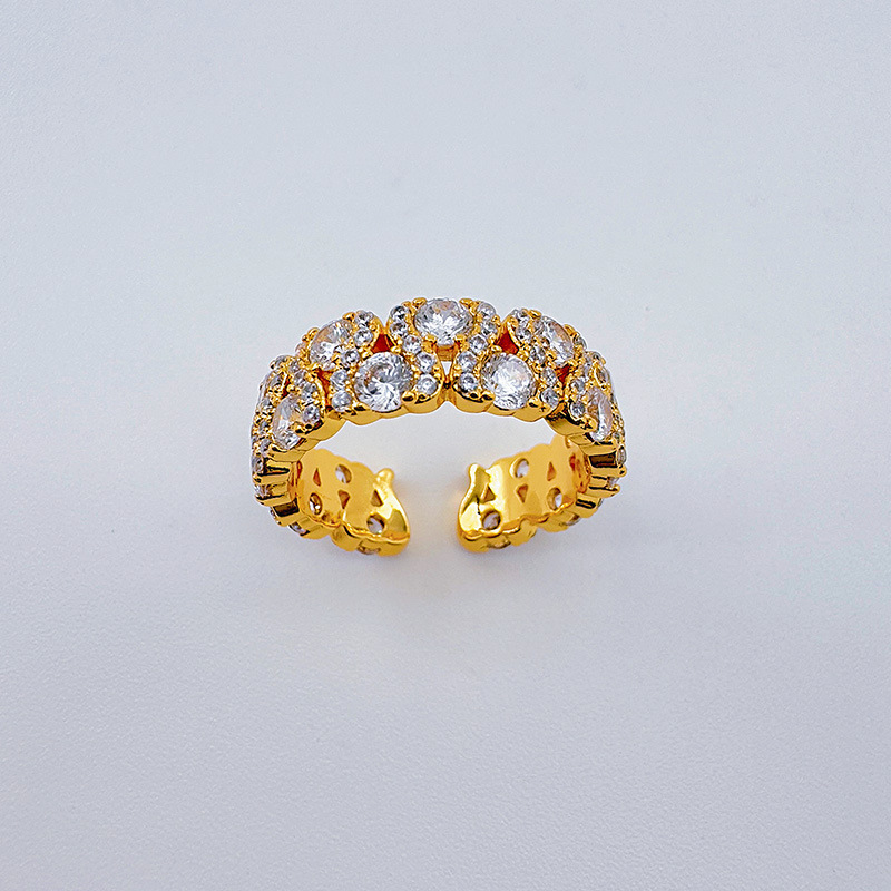 Niche diseño aperturas dedo índice anillo mujer minimalista personalidad anillo micro diamante zirconita martillo influencer en vivo accesorios pic 13