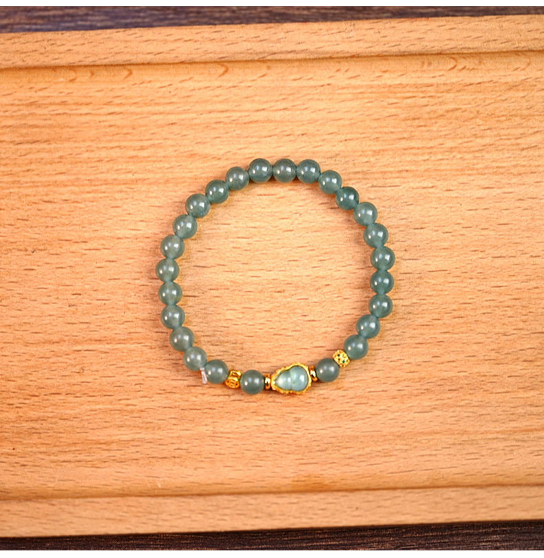 新中式多巴胺天然蓝水翡翠串珠手串小众高级感复古女水晶手链饰品详情11