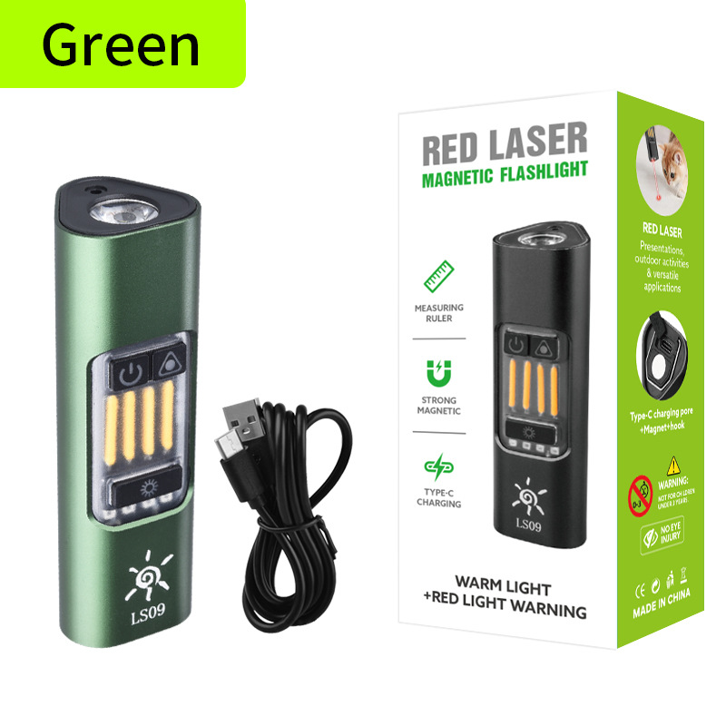 2026 New EDC Mini Multi-source Flashlight with Magnetic Laser Red Light Warning Tool Lamp TYPE-C Charge pic 12