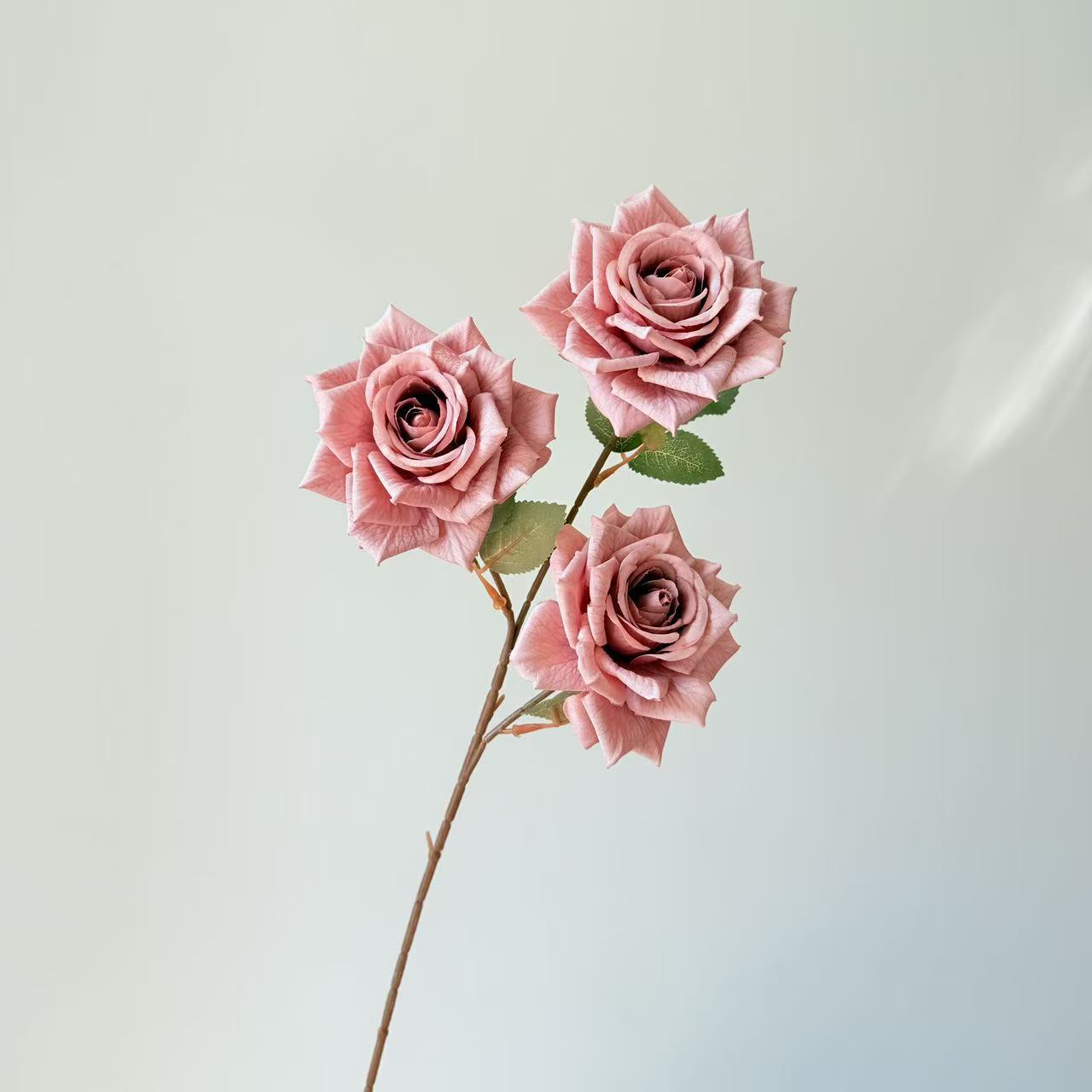 3头卡布奇诺玫瑰花仿真花摩卡油画复古玫瑰花婚庆插花家居装饰花详情16