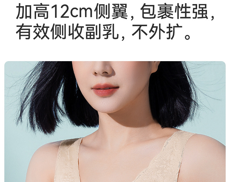 妈妈内衣女前扣文胸无钢圈背心式胸罩中老年人妇女无痕大码夏薄款详情20