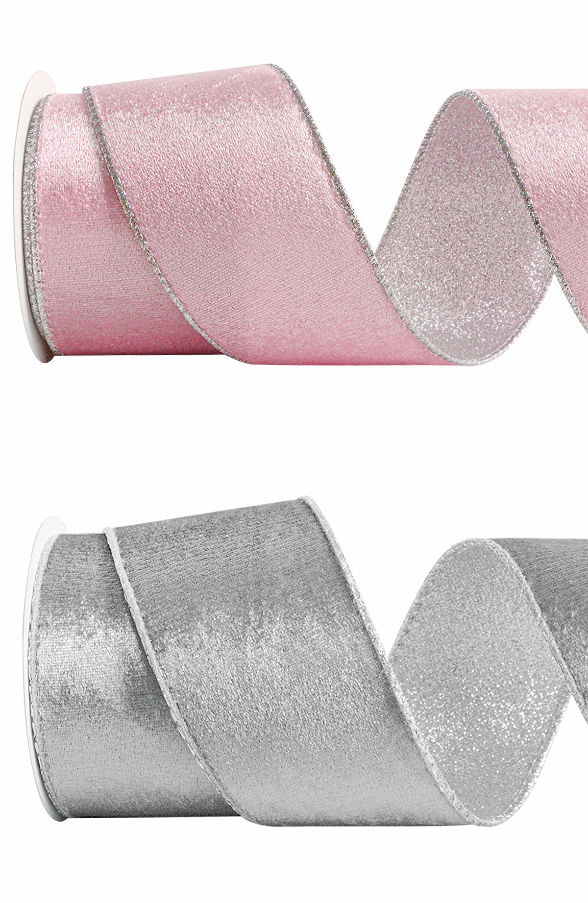 思蜜丝天鹅绒丝带圣诞节圣诞树花环装饰撒粉金色闪光拷金丝边织带详情6