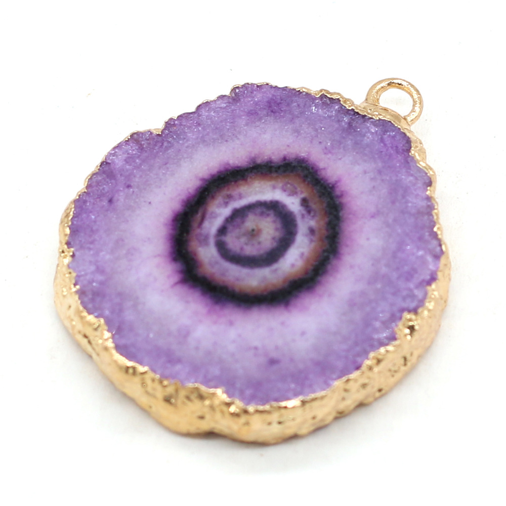 跨境天然不规则圆形玛瑙吊坠DIY饰品配件手工耳环项链制作批发详情19