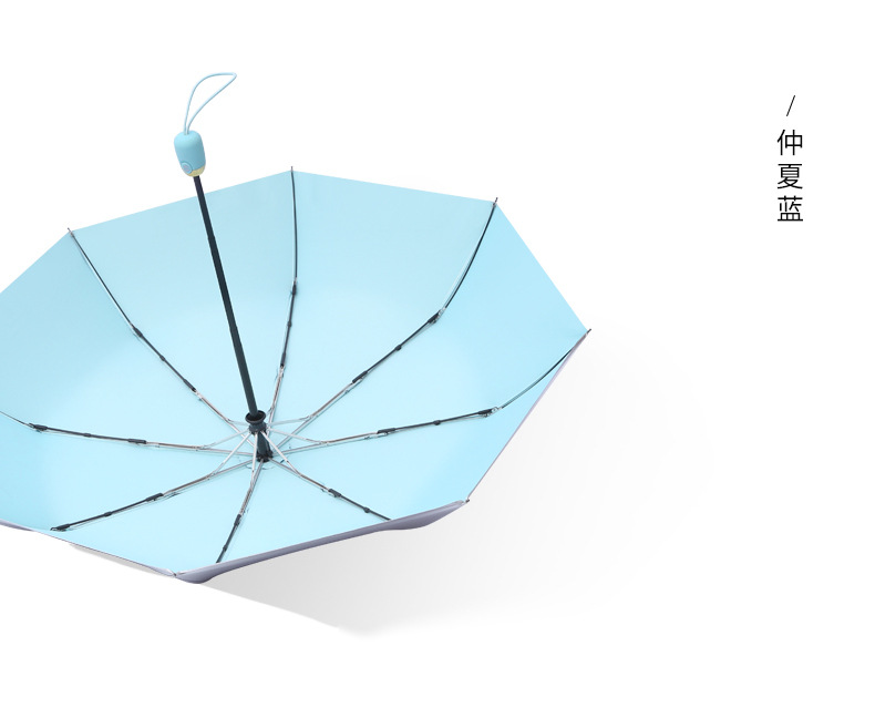 全自动晴雨两用遮阳伞钛银胶女小清新配色手柄雨伞加印logo广告伞详情16