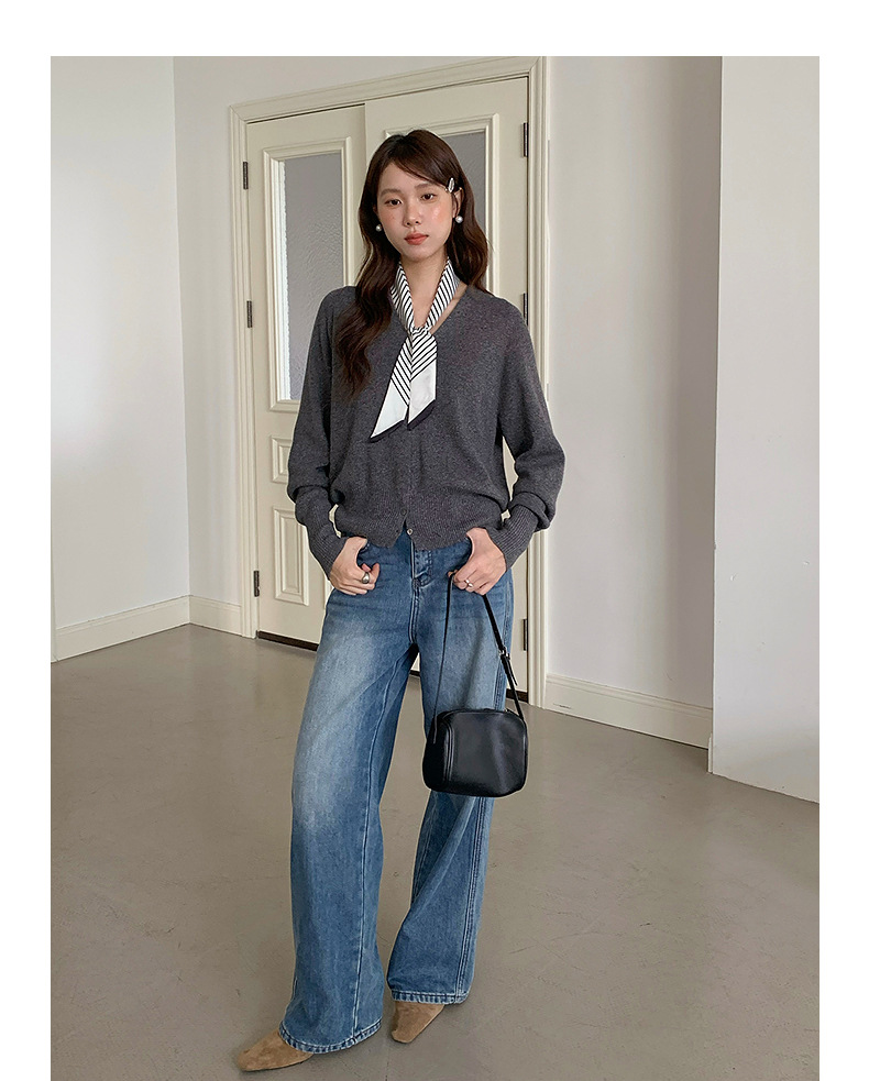 【 Denim Simple】 Ge Ming Korean Commuter straight-leg jeans for Women 2025 Autumn New Style Long Pants N732C pic 23