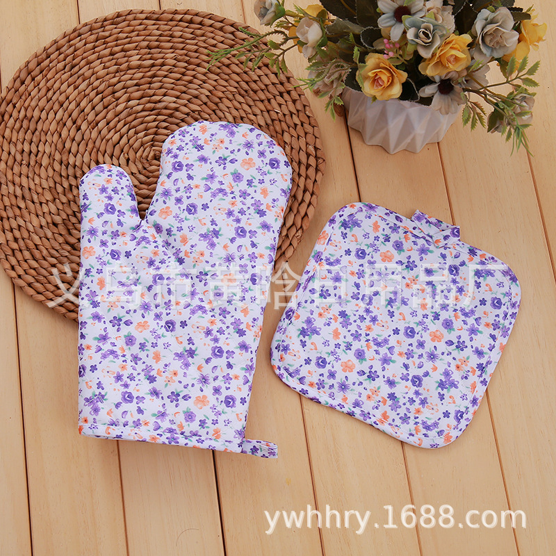 【 Chi Jia 】 Microwave Oven Glove Pad Two-piece Set Thickened and enlarged heat-resistant oven baking gloves pic 3