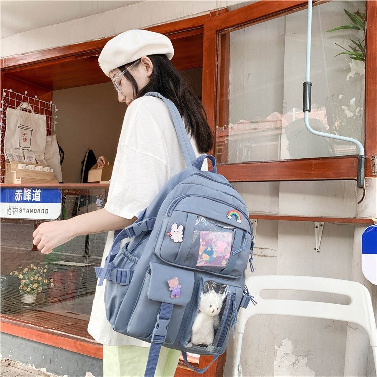 日系初高中生双肩包潮牌可爱小学生书包 韩版原宿ins风通勤背包女详情24
