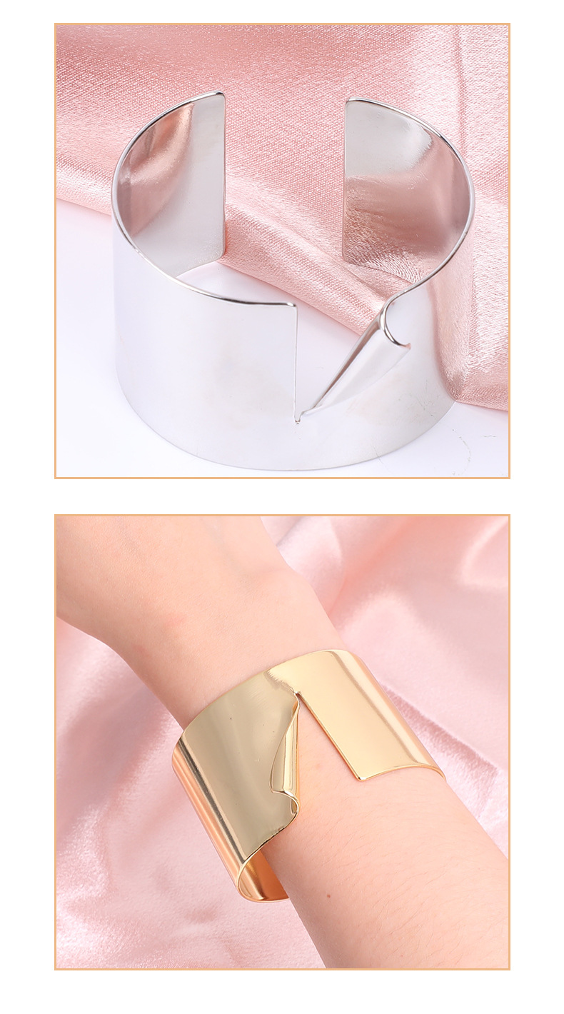 Cross-border geometric trend wristband, high-end and elegant bracelet, copper-plated 18K gold-plated light luxury jewelry manufacturer wholesale pic 9