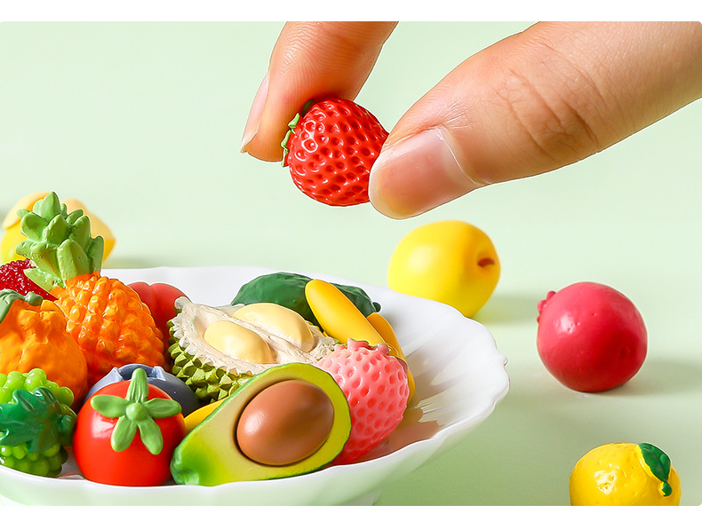 创意仿真榴莲草莓水果食玩 diy装饰品盲袋配件迷你车载桌面小摆件详情8