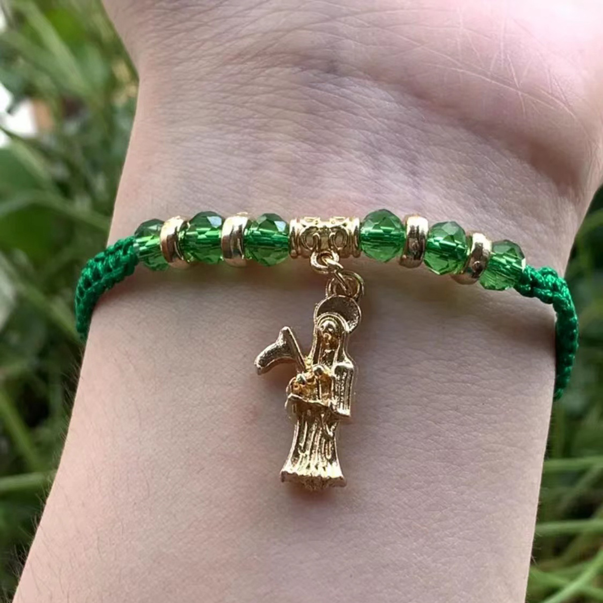 Amazon cross-border best-selling alloy Death God pendant, crystal beaded bracelet, fashionable and stylish party jewelry batch for both men and women pic 10