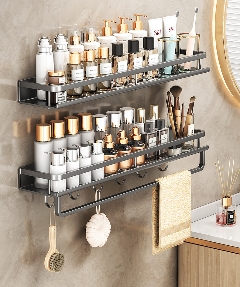 Bathroom storage rack, toilet rack without drilling, wall-mounted, shower room, washbasin and sink storage rack pic 2