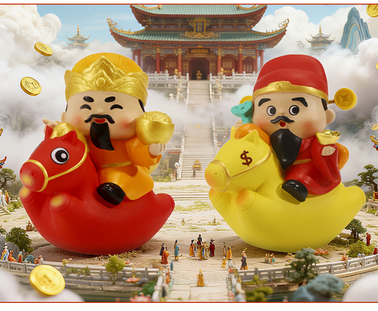 马上有财神盲盒 办公室桌面装饰创意摆件卡通萌趣树脂工艺品盲盒详情12