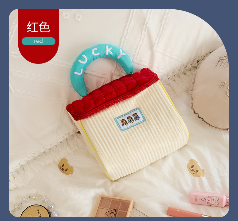 新款可爱房子化妆包大容量手提包便携旅行收纳洗漱包浴室化妆包包详情15