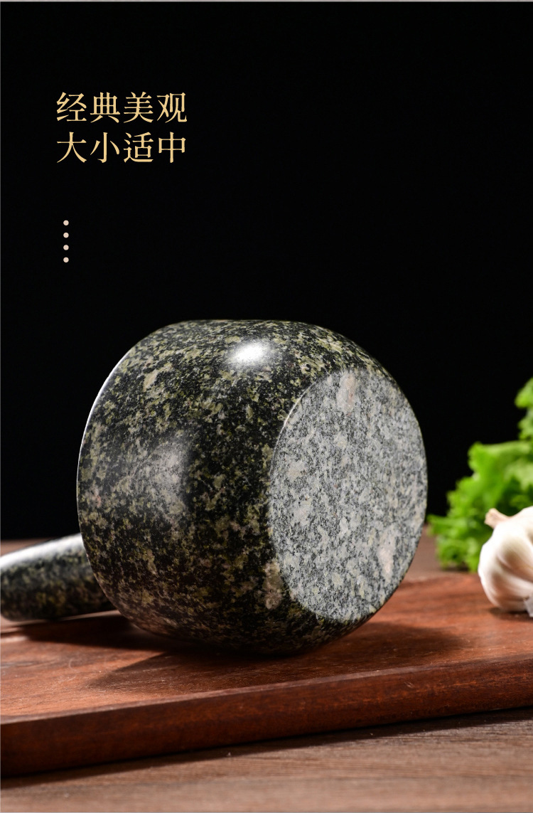 天然石材石臼捣蒜器厨房家用压蒜器捣碎机蒜臼子石头辣椒研磨器详情13