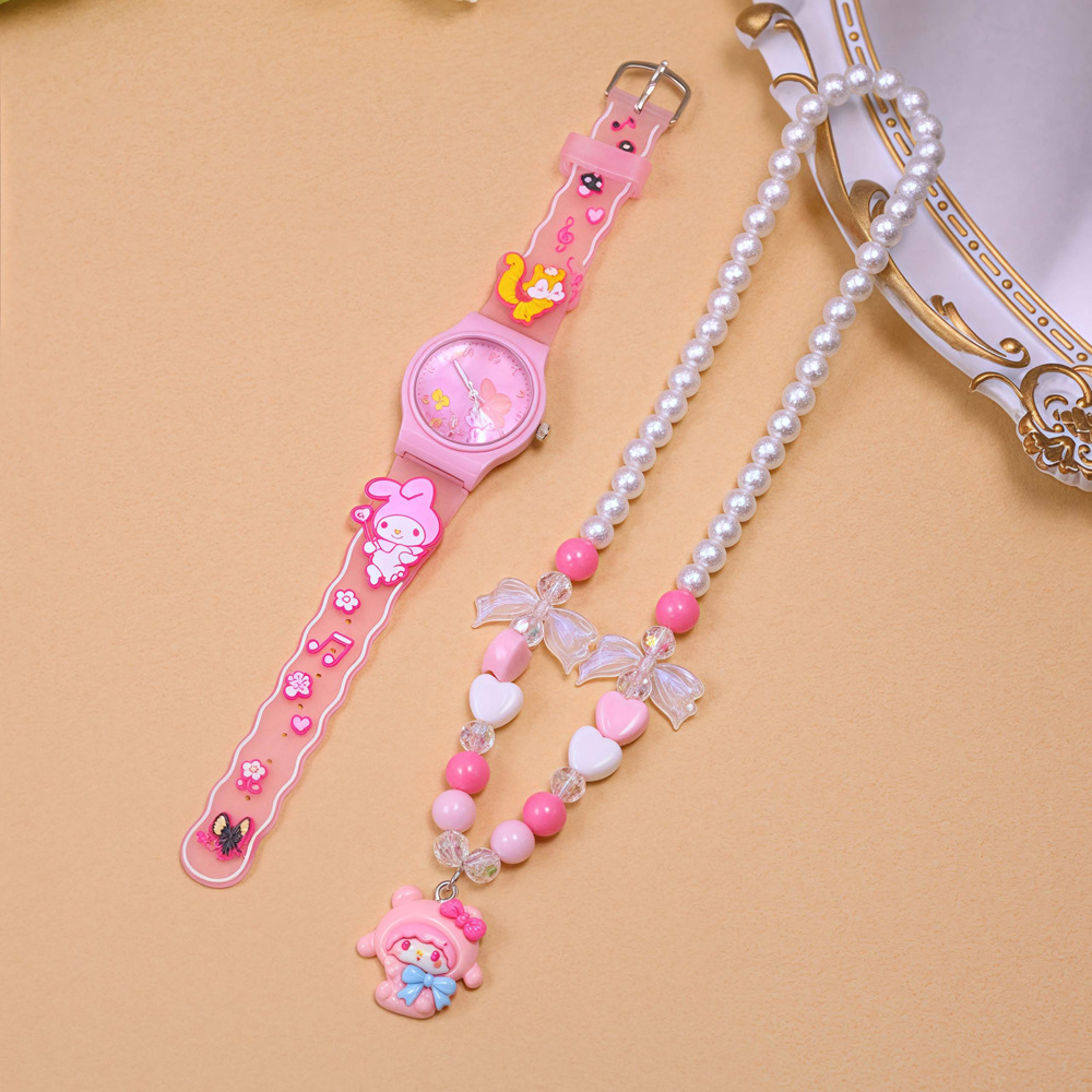 可爱卡通项链套装儿童手表三丽鸥小学生手表高颜值女孩watch饰品详情4