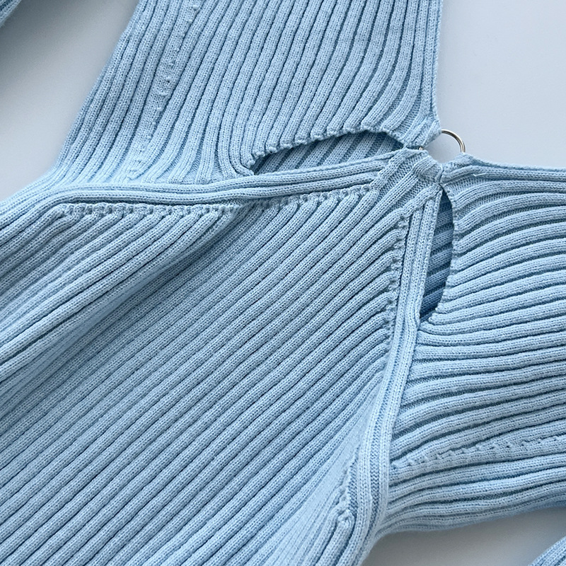Spring and Autumn New style Pei Xiu Nu Zhi Halter pink sweater Fake two V-neck pure style base knitted sweater 2107 pic 28