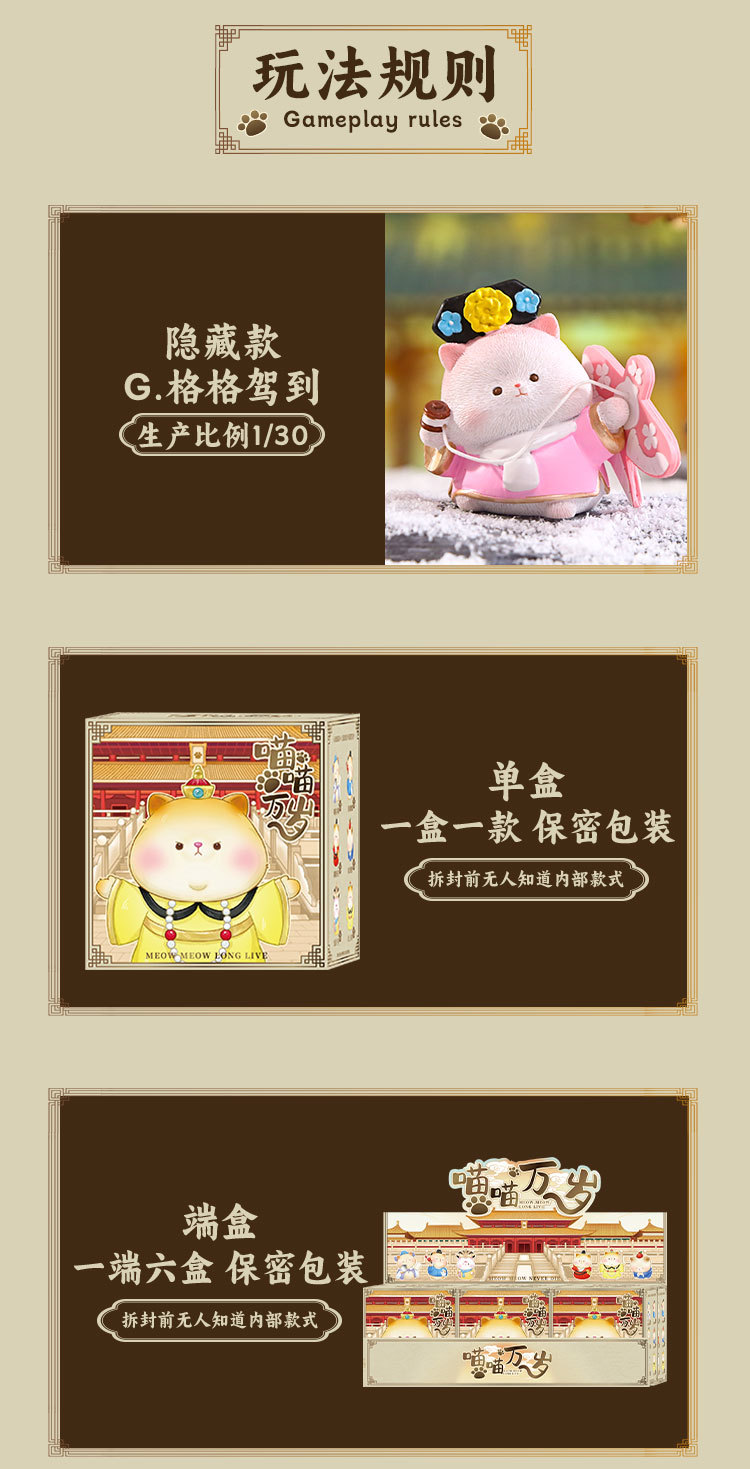 Meow Meow Long Live Blind Box, cartoon cute figurines, resin ornaments, creative dolls, trendy tabletop ornaments, blind box pic 6