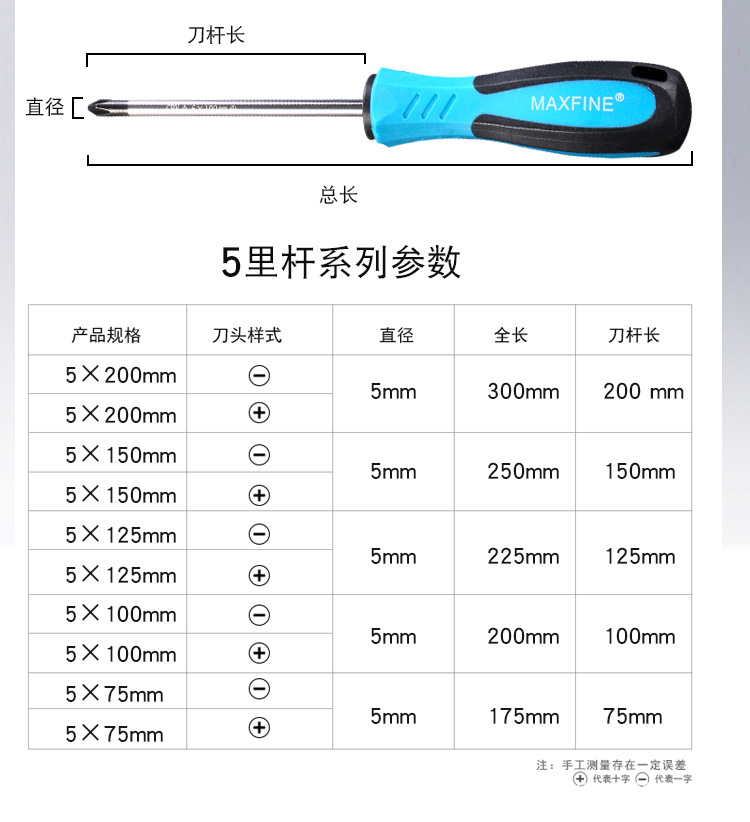 迈钒强磁螺丝刀 一字十字加长起子 铬钒钢工业级螺丝批超硬改锥详情11