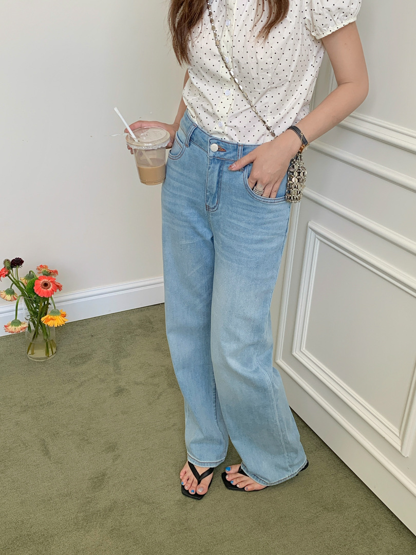 GAGD汉麻天丝高腰直筒牛仔裤女夏弹力显瘦宽松小个子直筒九分裤详情25