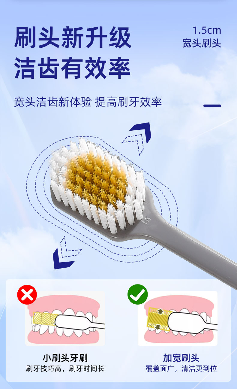 日式柔丝软毛牙刷3支装 情侣家用成年人宽头高级牙刷厂家现货批发详情13