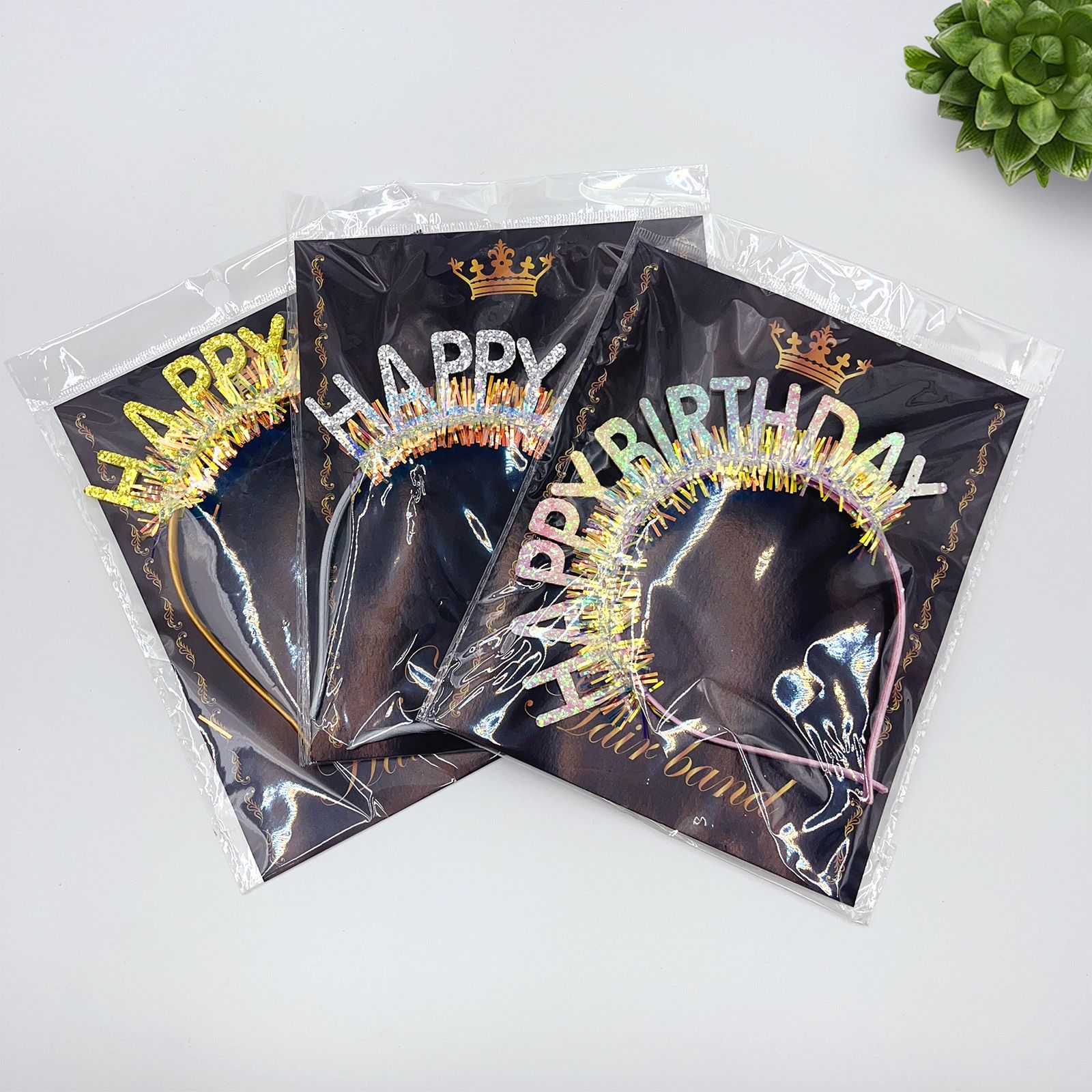 闪粉生日发箍西语英语多款Feliz闪粉金丝西生日派对头箍聚会拍照详情7