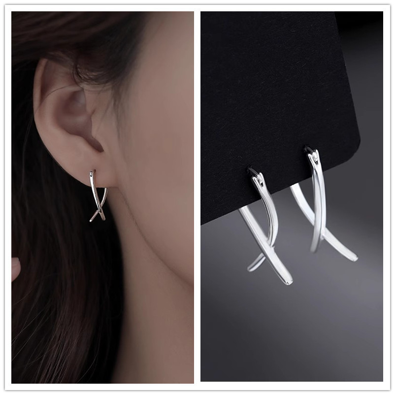 925 Silver Needle Earring Earrings for Women with a high-end feel, plain ring earrings, 2025 new bestseller, niche design, light luxury stud earrings pic 26