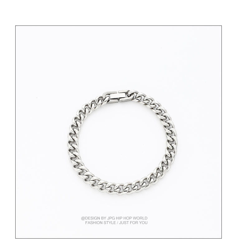 Titanium steel bracelet for men, Cuban light luxury jewelry, Instagram niche design for women, couple style, student trendy brand bracelet pic 11