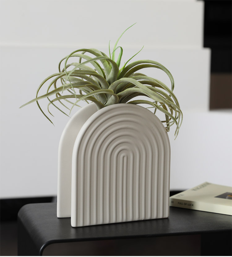 2026 Nordic ceramic arched decorative bookstand, vase, candlestick, scented candle holder, soft decoration pic 8