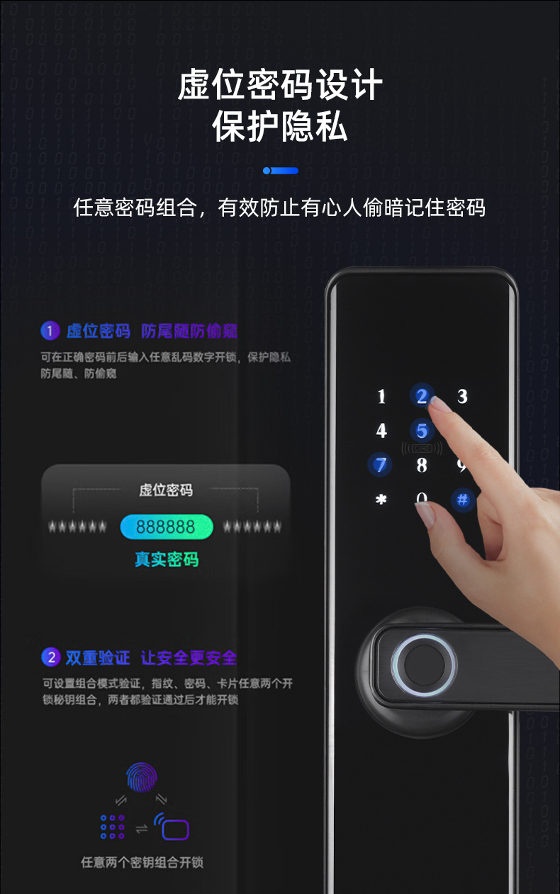 一握开智能门锁木门电子锁密码锁通通涂鸦公寓锁办公室指纹锁详情11