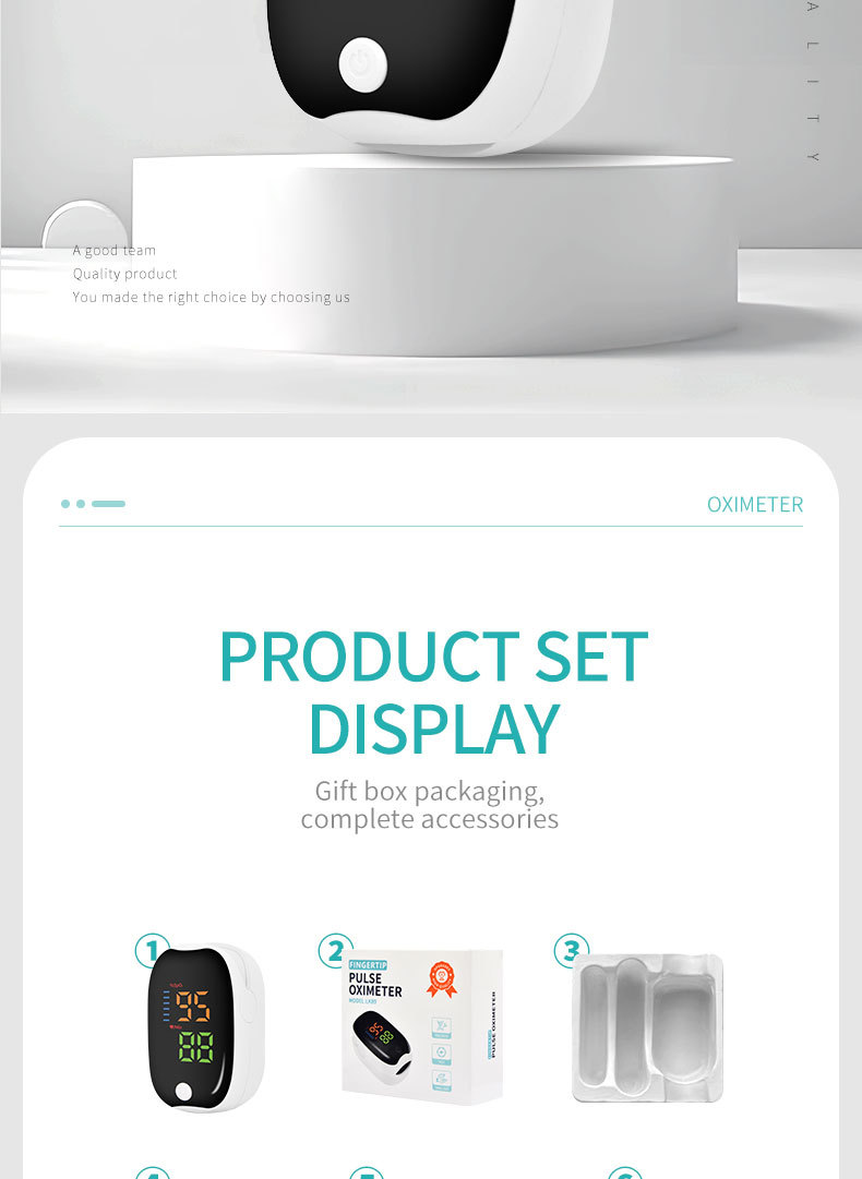 血氧仪手指夹式医用测血氧饱和度心率检测家用指脉氧仪脉搏详情3