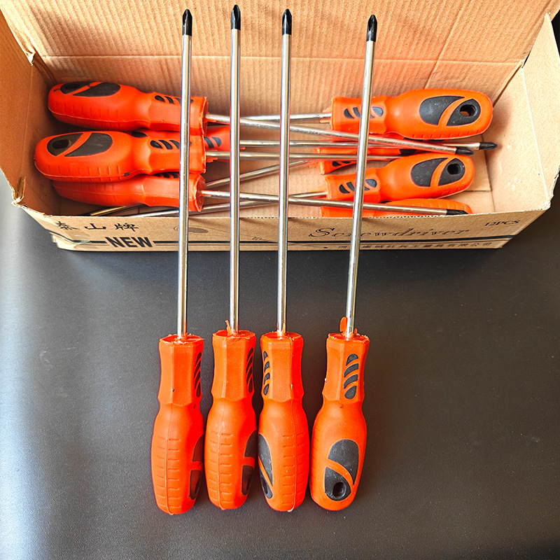 【 Packaging Area 】 8-inch Red hand grenade cross-head screwdriver 12 per box 240 per piece 8-inch red hand grenade cross-head screwdriver Plum Blossom screwdriver plastic anti-slip handle hardware store screwdriver 2 yuan wholesale pic 2