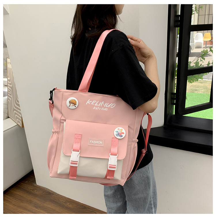 书包女ins森系单肩包学生帆布包清新简约斜挎包大容量装书手提袋详情19