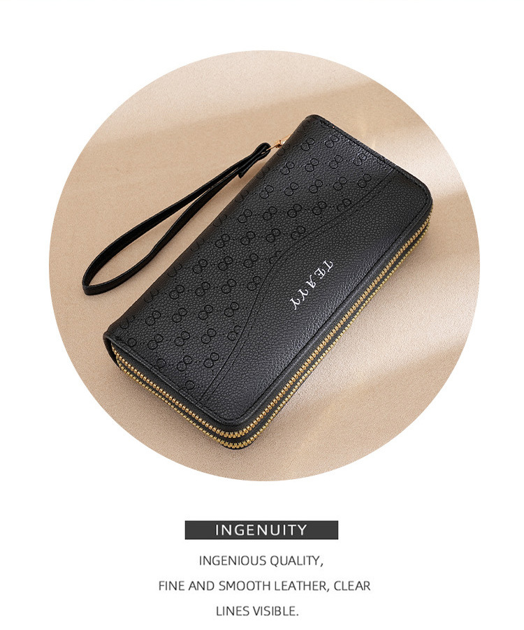 钱包女生长款双拉链wallet手机包女士钱夹大容量手拿包零钱包批发详情5