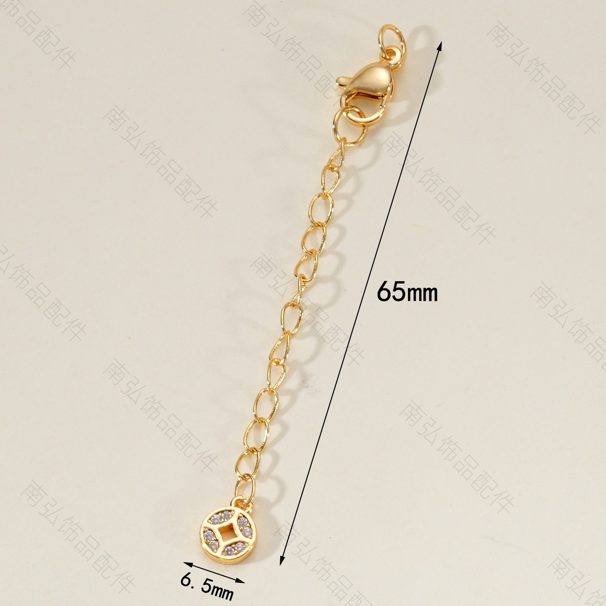 18k color-preserving copper gold-plated pearl necklace, extension chain spring buckle, high-end lobster buckle, DIY handmade jewelry accessory pic 8