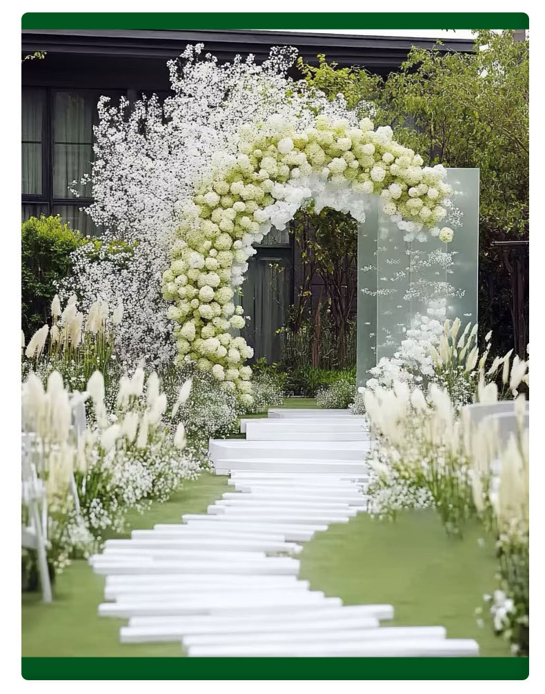 白绿色森系仿真花婚庆用花绿色地排花材婚礼仿真绿植户外假花布置详情7