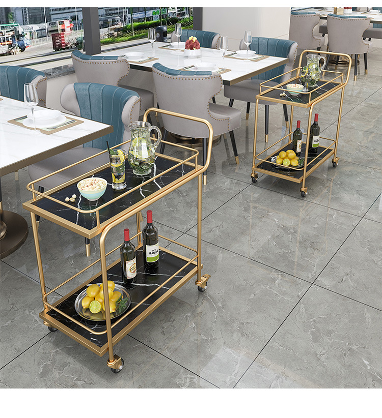 Nordic restaurant mobile trolley, modern hot pot restaurant, commercial hotel tea storage trolley, bathroom balcony trolley pic 13