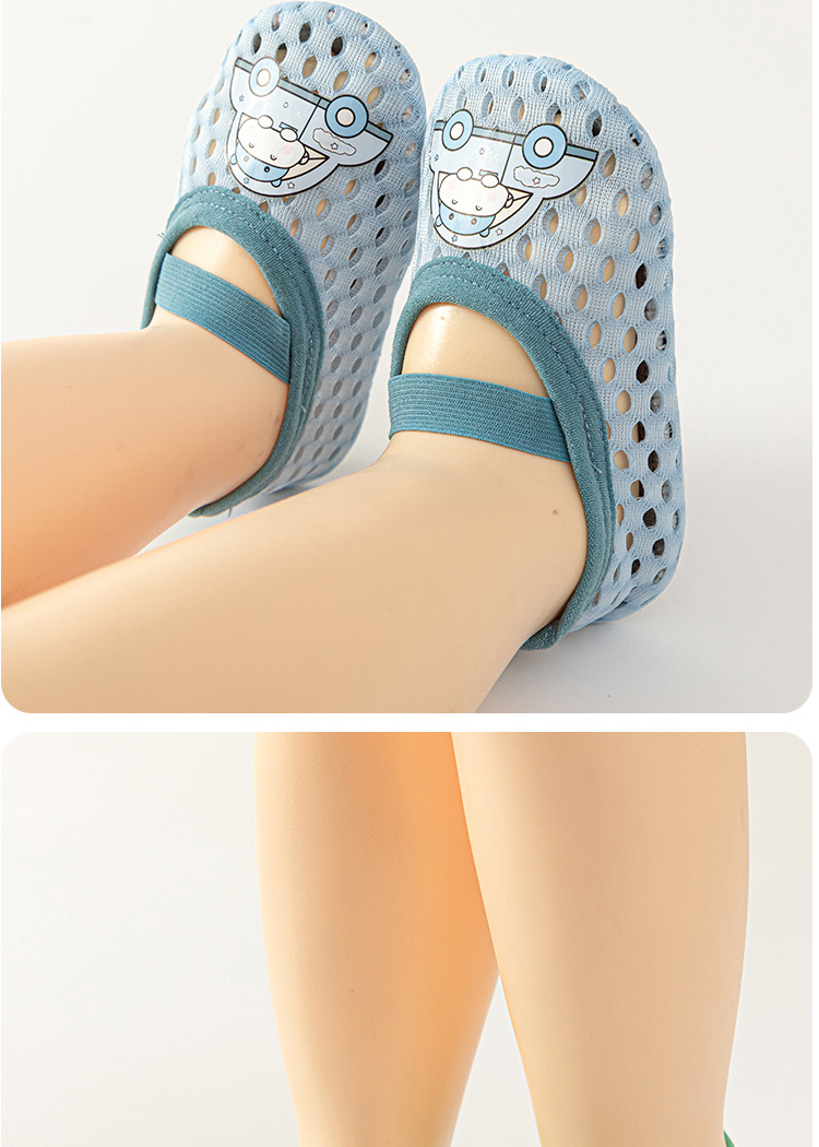 春夏男女宝宝地板袜儿童网眼透气卡通婴儿鞋袜隔凉学步室内鞋批发详情11