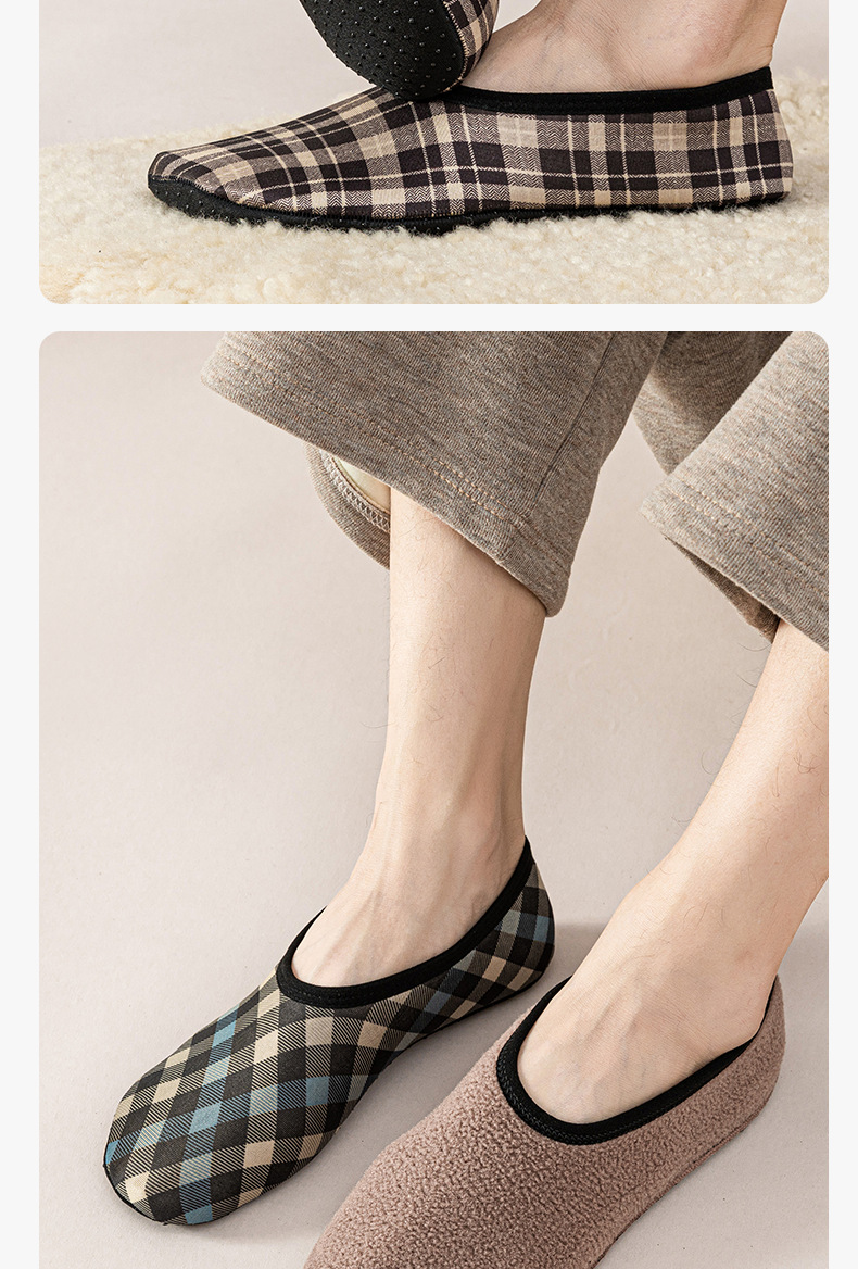男士秋冬款拉绒抓绒地板袜男士防滑早教加厚袜套家居地板鞋批发详情9