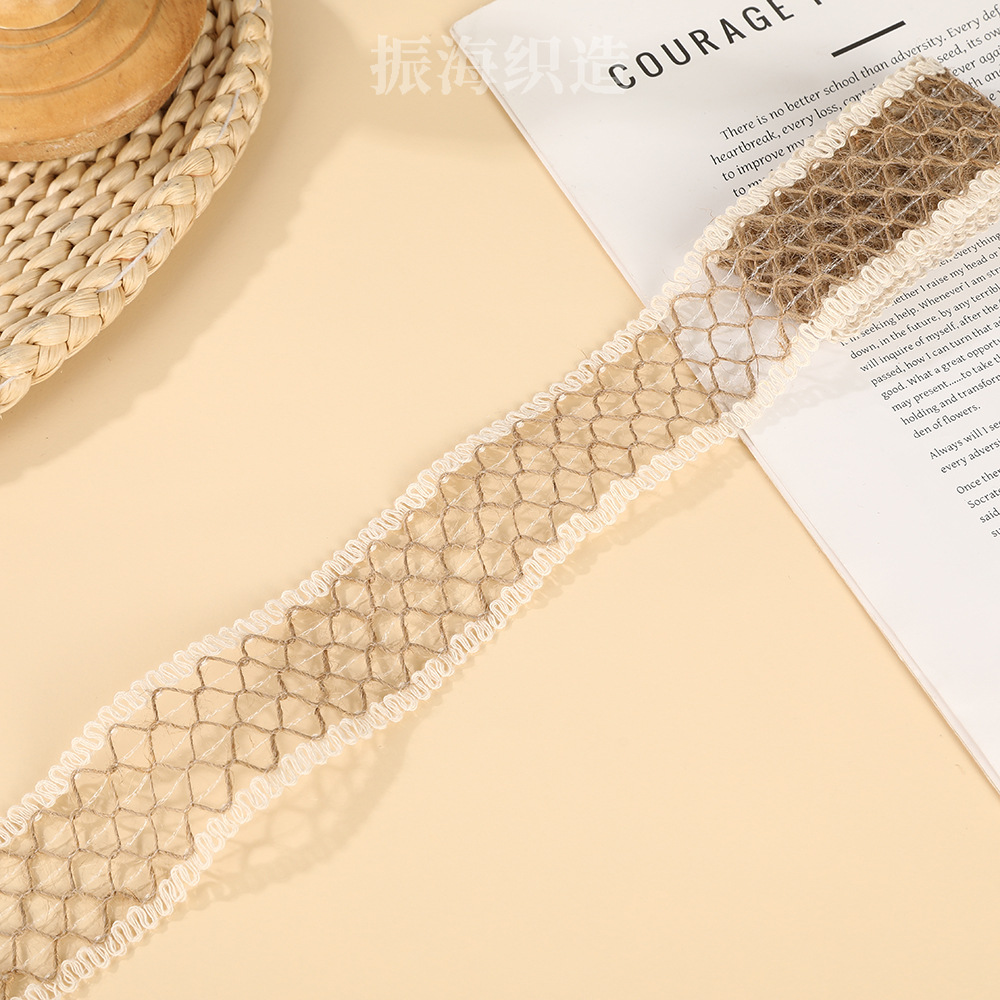 服装家纺服饰产业用花边织带工艺礼品服饰辅料用黄麻鱼丝麻织带详情11
