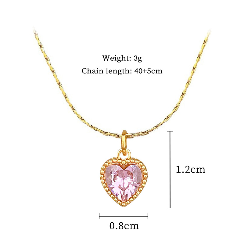 【通体钛钢】爱心不锈钢极简炉内真金项链女ins网红锁骨链配饰品详情17