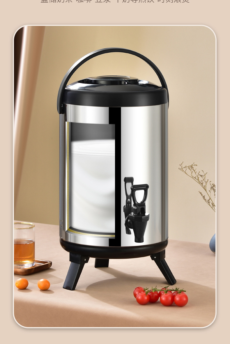 Wholesale stainless steel milk tea buckets, fully foamed insulated buckets, soy milk buckets, juice buckets, breakfast buckets, large capacity pic 5