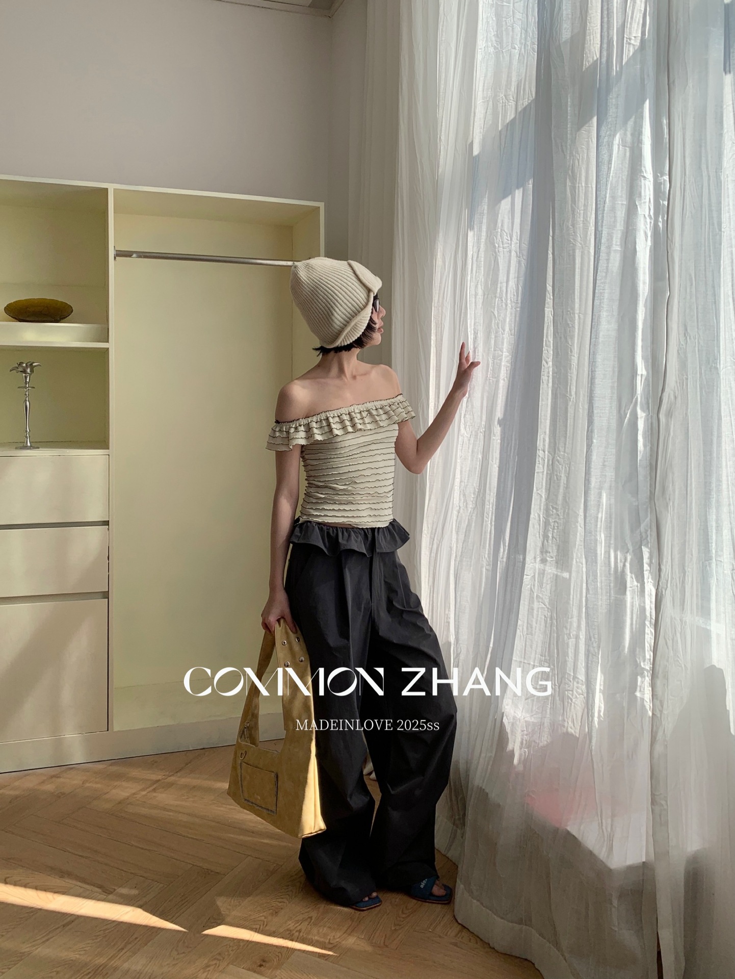 CZ ZHANG Summer French lace one-shoulder off-the-shoulder, contrasting color striped waist-cinching slim shirt B23795 pic 28
