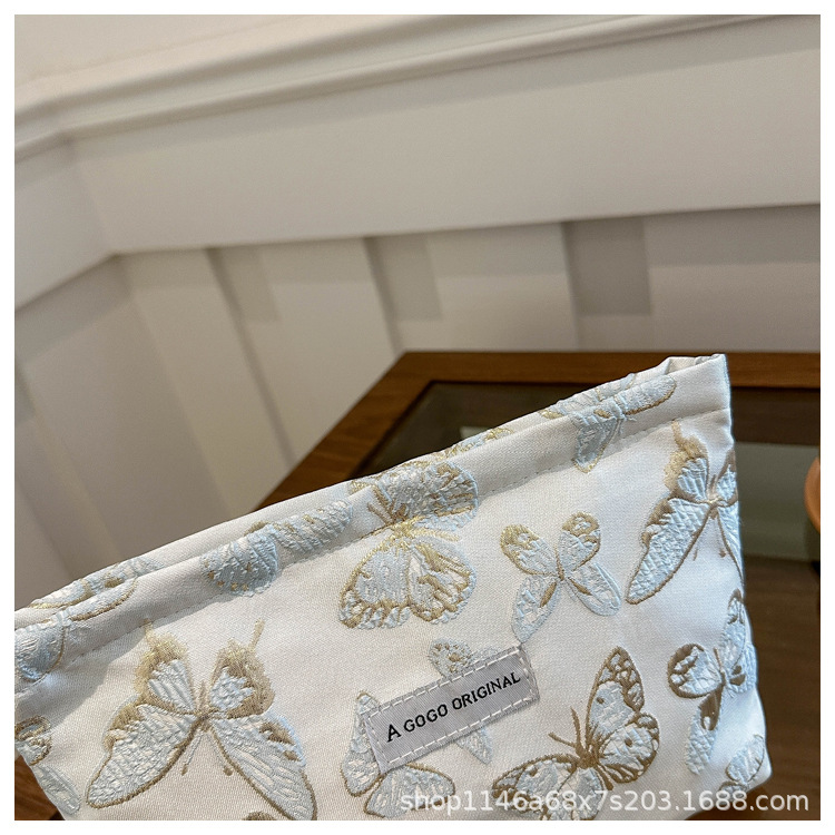 跨境蝴蝶化妆包小清新便携护肤品收纳袋旅行洗漱包帆布方包手拿包详情15