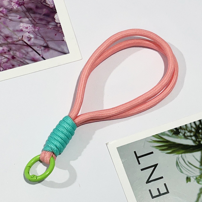 手机挂绳短款拼色打结编织挂绳毛绒钥匙扣编织挂绳防丢吊绳15CM详情10