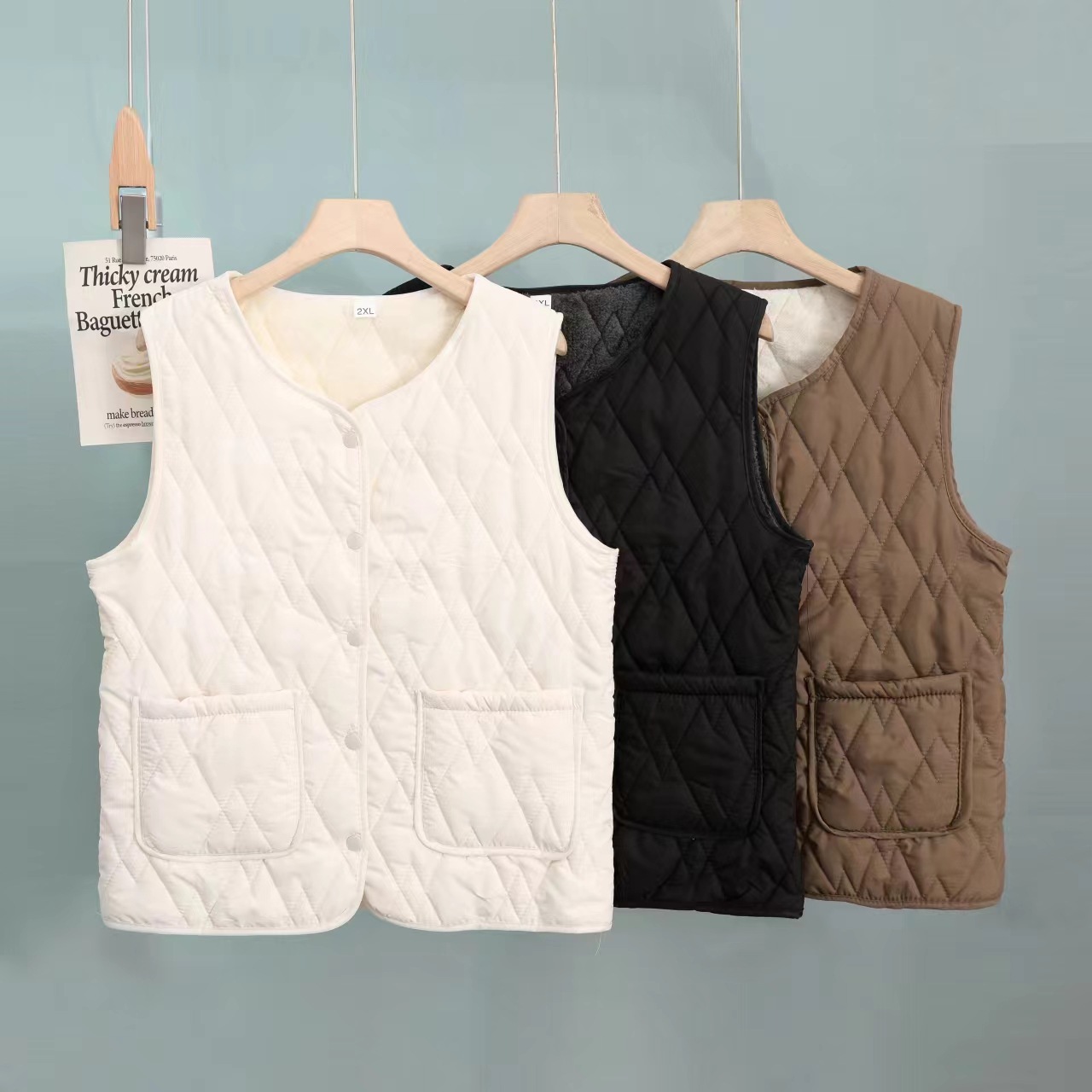 Invierno nuevo estilo mujer más de terciopelo desgaste exterior chaleco calor diseño espesado cómodo interior de felpa sin mangas clip de caballo anti-running material de algodón otra clasificación aplicable pic 2
