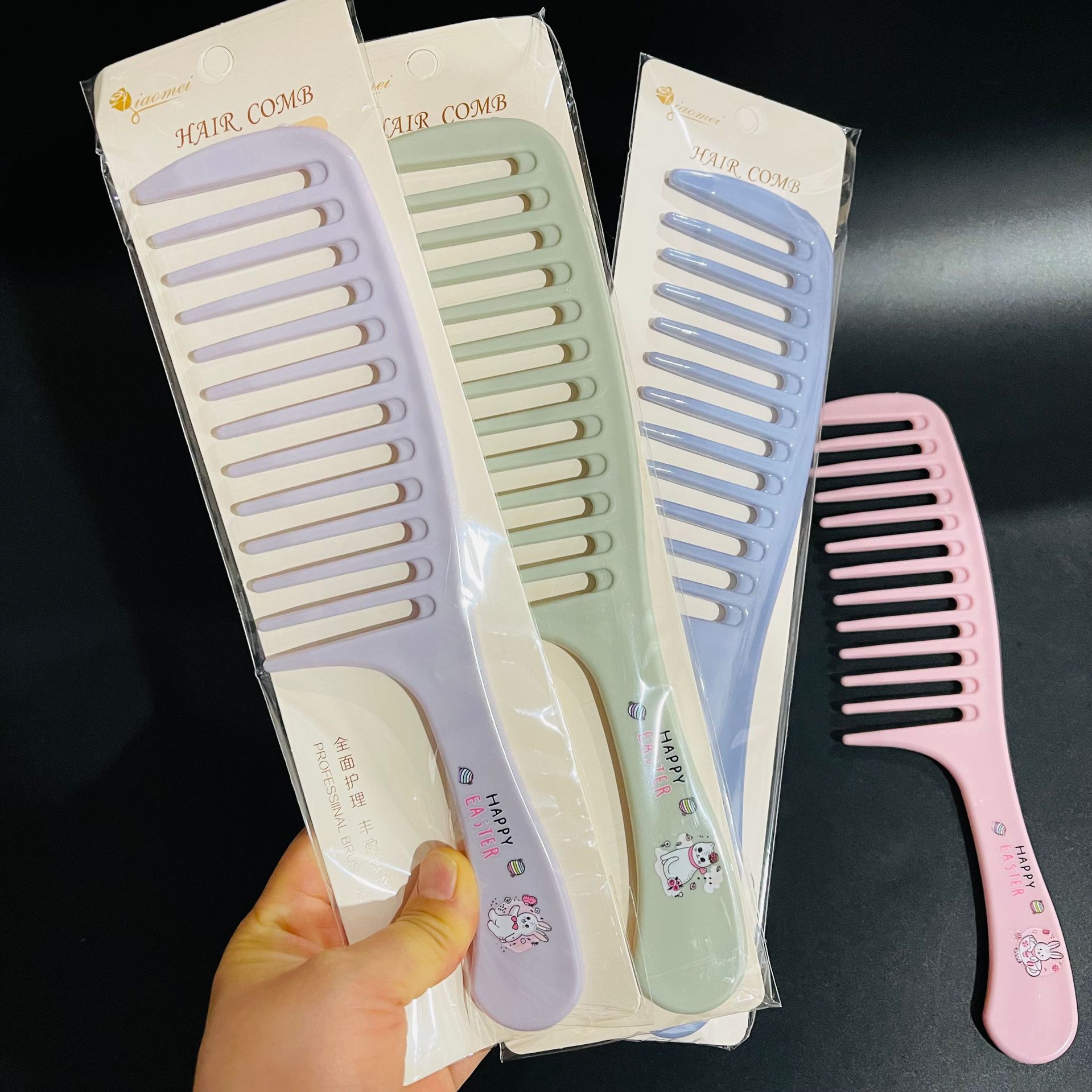【 Zone 3-13 】3003 large-toothed comb 20/ package 1000/ piece Hair comb Large-toothed large Comb, large-wave curly hair comb, Plastic comb, wide-toothed thick hair comb 1 yuan store supply batch pic 4