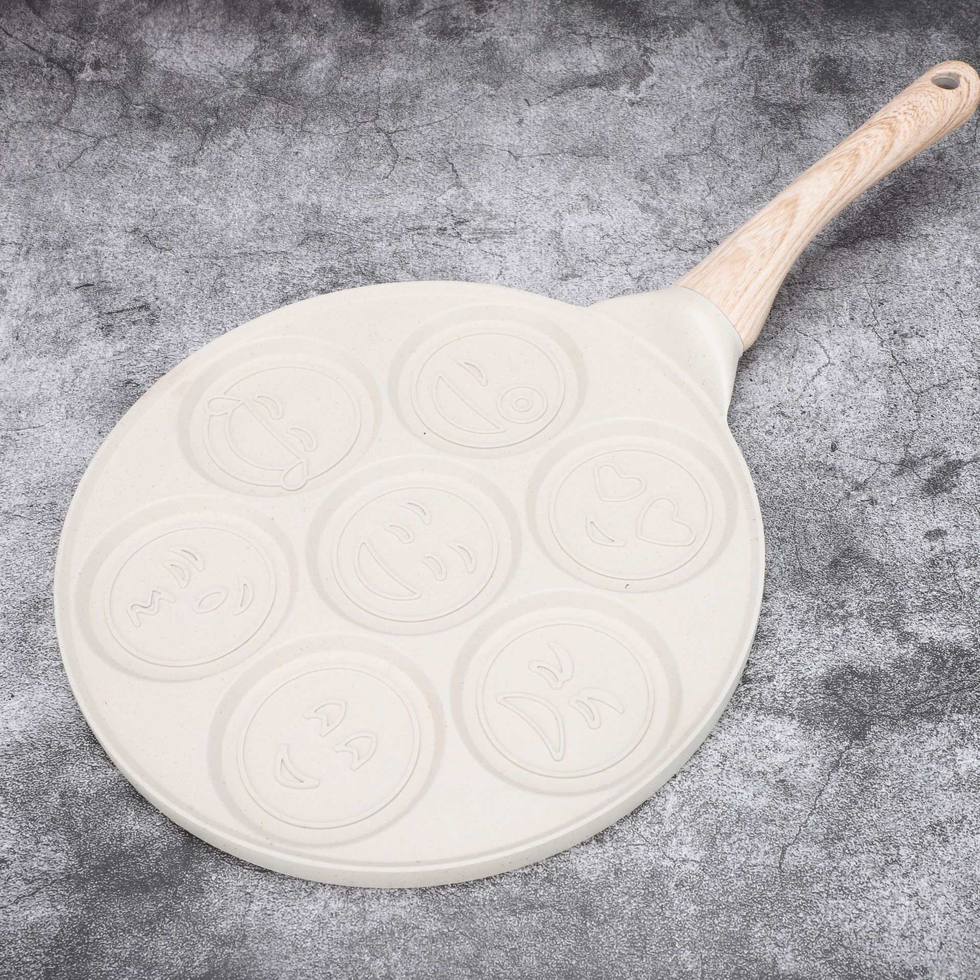 家用制作七孔笑脸松饼煎蛋煎饼麦饭石不沾华夫7孔煎烤不粘锅煎饼详情5