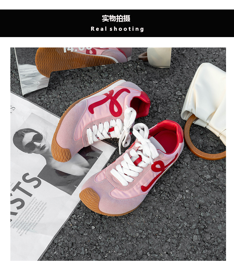 苏茵茵7cm内增高版~复古小歪头鸳鸯鞋带休闲鞋德训鞋女阿甘小白鞋详情37